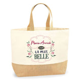 Sac Jute Fête des Mères Fêtes des Pères Mamie Papi Famille Idée Cadeau anniversaire Noël Travail Boulot Métier Départ Retraite Collègue Femme Homme