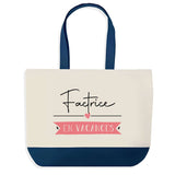 Sac de shopping bleu Factrice en Vacances