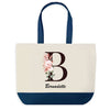 Sac de shopping bleu Bernadette Lettre Fleur