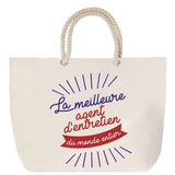 Sac Fête des Mères Mamie Famille Idée Cadeau anniversaire Noël Travail Boulot Métier Départ Retraite Collègue Femme cabas shopping plage