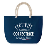 Sac de plage Bleu anse corde Certifiée meilleure Correctrice