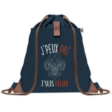 sac a dos bleu coton recycle avec pochette idee cadeau originale pour collegue ami prof ou membre de la famille cadeau mixte noel anniversaire secret santa ou depart au travail sac leger pratique et ecologique design breton moderne