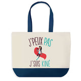 Sac de shopping bleu J'peux pas Kiné