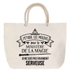 Sac Fête des Mères Mamie Famille Idée Cadeau anniversaire Noël Travail Boulot Métier Départ Retraite Collègue Femme cabas shopping plage