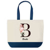 Sac de shopping bleu Berthe Lettre Fleur