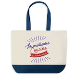 Sac de shopping bleu Cousine Meilleure du Monde