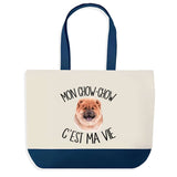 Sac de shopping bleu Chow-Chow c'est la Vie
