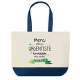 Sac de shopping bleu Merci Urgentiste Inoubliable Homme