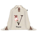 Sac à dos avec pochette Virginie Lettre Fleur