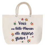 Sac Fête des Mères Mamie Famille Idée Cadeau anniversaire Noël Travail Boulot Métier Départ Retraite Collègue Femme cabas shopping plage