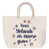 Sac Fête des Mères Mamie Famille Idée Cadeau anniversaire Noël Travail Boulot Métier Départ Retraite Collègue Femme cabas shopping plage