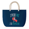 Sac de plage Bleu anse corde J'peux Pas Pharmacienne