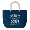 Sac de Plage Bleu avec Anse Corde Certifié meilleur Coeur