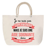Sac Fête des Mères Mamie Famille Idée Cadeau anniversaire Noël Travail Boulot Métier Départ Retraite Collègue Femme cabas shopping plage