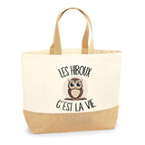 Sac Jute Fête des Mères Fêtes des Pères Mamie Papi Famille Idée Cadeau anniversaire Noël Travail Boulot Métier Départ Retraite Collègue Femme Homme
