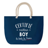 Sac de Plage Bleu avec Anse Corde Certifié meilleur Boy