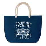 Sac de plage Bleu anse corde J'peux Pas Photo