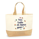 Sac Jute Fête des Mères Fêtes des Pères Mamie Papi Famille Idée Cadeau anniversaire Noël Travail Boulot Métier Départ Retraite Collègue Femme Homme