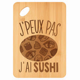 Planche bambou gravée personnalisée femme homme idée cadeau Fête des Mères Fête des Pères apéro papa maman prénom cuisine plateau fromage