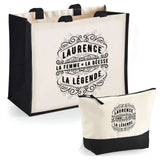 Cabas femme sac plage ou shopping tote bag pochette trousse Idée cadeau original pour anniversaire Noël travail départ retraite collègue famille fete des mères maman mamie