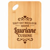 Planche bambou gravée personnalisée femme idée cadeau Fête des Mères apéro 30×20 prénom cuisine plateau fromage anniversaire noel maman mamie