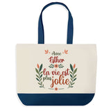 Sac Fête des Mères Mamie Famille Idée Cadeau anniversaire Noël Travail Boulot Métier Départ Retraite Collègue Femme cabas shopping plage