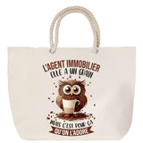 Sac Fête des Mères Mamie Famille Idée Cadeau anniversaire Noël Travail Boulot Métier Départ Retraite Collègue Femme cabas shopping plage
