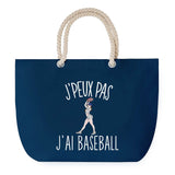 Sac de plage Bleu anse corde J'peux Pas Baseball