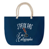 Sac de plage Bleu anse corde J'peux Pas Calligraphie