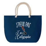 Sac de plage Bleu anse corde J'peux Pas Calligraphie