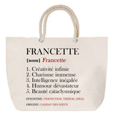 Sac Fête des Mères Mamie Famille Idée Cadeau anniversaire Noël Travail Boulot Métier Départ Retraite Collègue Femme cabas shopping plage