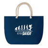 Sac de plage Bleu anse corde Né pour Skier