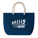 Sac de plage Bleu anse corde Né pour Skier