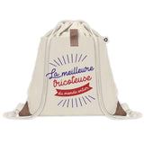Sac à dos avec pochette Tricoteuse Meilleure du Monde