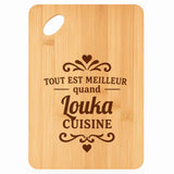 Planche bambou gravée personnalisée homme idée cadeau Fête des Pères apéro 30×20 prénom cuisine plateau fromage anniversaire noel papa papi 