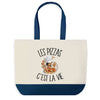 Sac de shopping bleu Pizza c'est la Vie