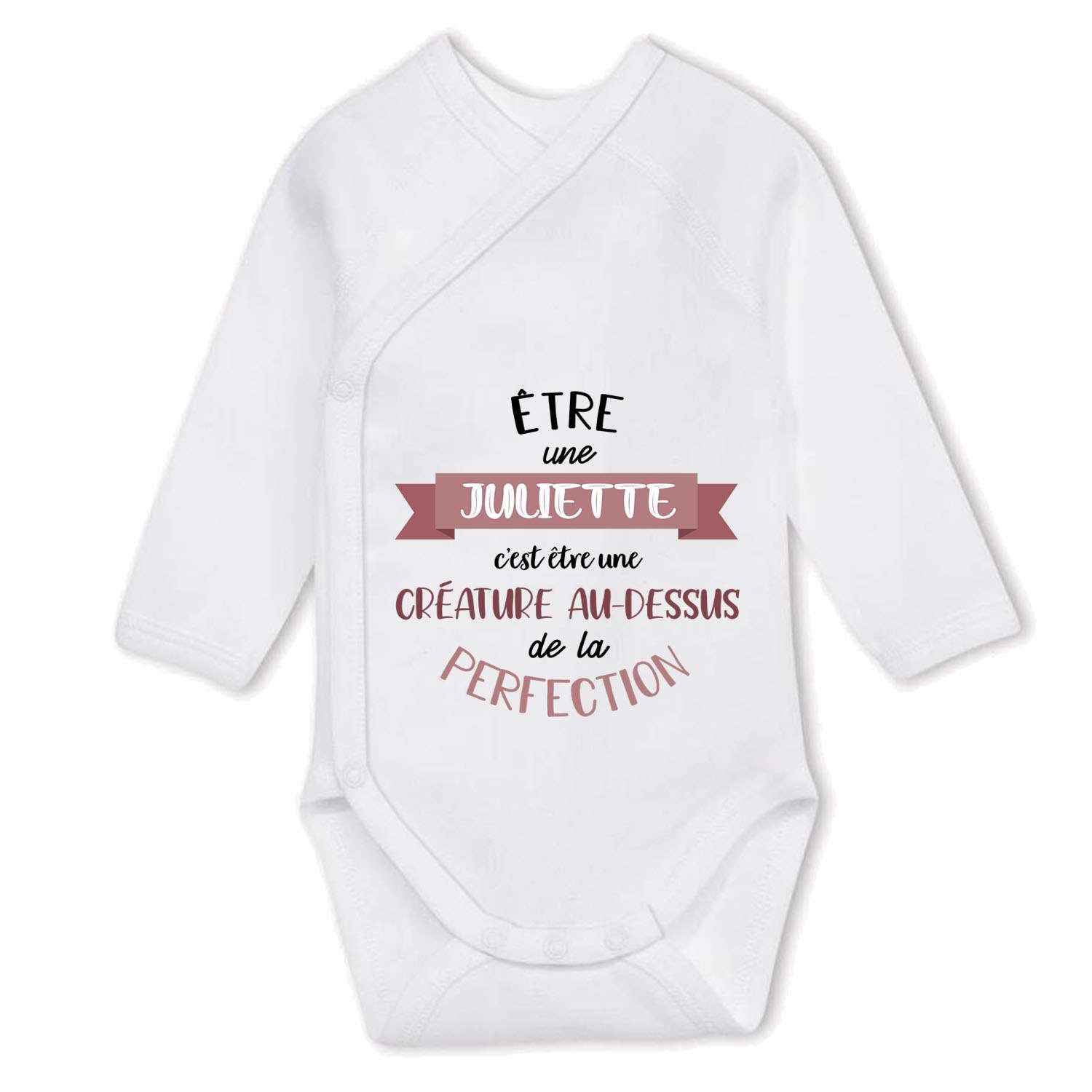 Body Bébé Fille Manches Longues Personnalisé – 100% Coton, Cadeau Naissance Ou Baby Shower