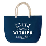 Sac de plage Bleu anse corde Certifié meilleur Vitrier