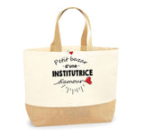 Sac Jute Fête des Mères Fêtes des Pères Mamie Papi Famille Idée Cadeau anniversaire Noël Travail Boulot Métier Départ Retraite Collègue Femme Homme