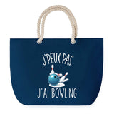 Sac de plage Bleu anse corde J'peux Pas Bowling