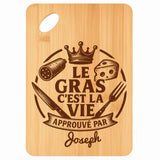 Planche bambou gravée personnalisée homme idée cadeau Fête des Pères apéro 30×20 prénom cuisine plateau fromage anniversaire noel papa papi 