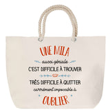 Sac Fête des Mères Mamie Famille Idée Cadeau anniversaire Noël Travail Boulot Métier Départ Retraite Collègue Femme cabas shopping plage