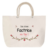 Sac Fête des Mères Mamie Famille Idée Cadeau anniversaire Noël Travail Boulot Métier Départ Retraite Collègue Femme cabas shopping plage