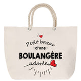 Sac Fête des Mères Mamie Famille Idée Cadeau anniversaire Noël Travail Boulot Métier Départ Retraite Collègue Femme cabas shopping plage