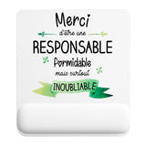 Tapis de souris ergonomique avec repose-poignet, accessoire bureau pour femme et homme, fête des pères, cadeau pas cher, idée cadeau fête des mères, secret santa, départ à la retraite, télétravail et gaming