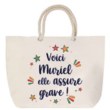 Sac Fête des Mères Mamie Famille Idée Cadeau anniversaire Noël Travail Boulot Métier Départ Retraite Collègue Femme cabas shopping plage