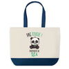 Sac de shopping bleu Léa Pas Touche Panda