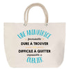 Sac Fête des Mères Mamie Famille Idée Cadeau anniversaire Noël Travail Boulot Métier Départ Retraite Collègue Femme cabas shopping plage