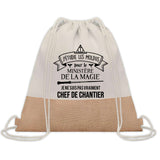 Sac Fête des Pères Papi Papa Cadeau anniversaire Noël Travail Boulot Métier Départ Retraite Collègue Homme cabas shopping plage