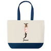 Sac de shopping bleu Janna Lettre Fleur